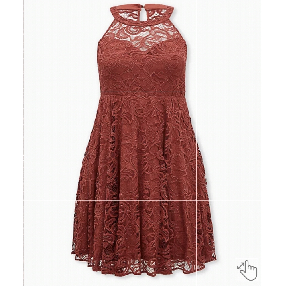 Torrid Size 16 Marsala Red Lace Skater Dress